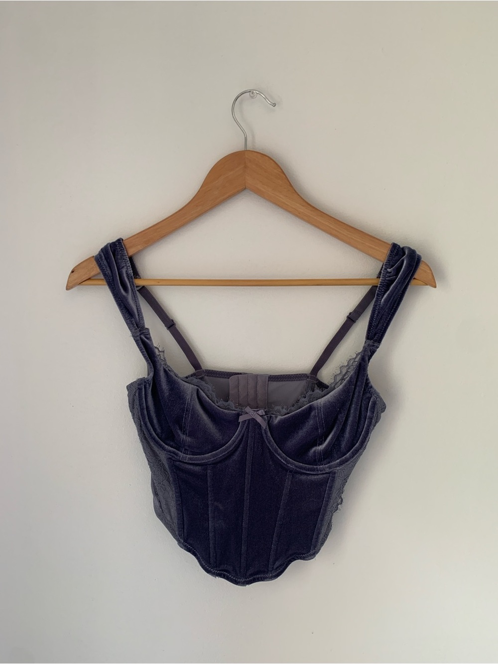 Garage Velvet Corset Top - Purple